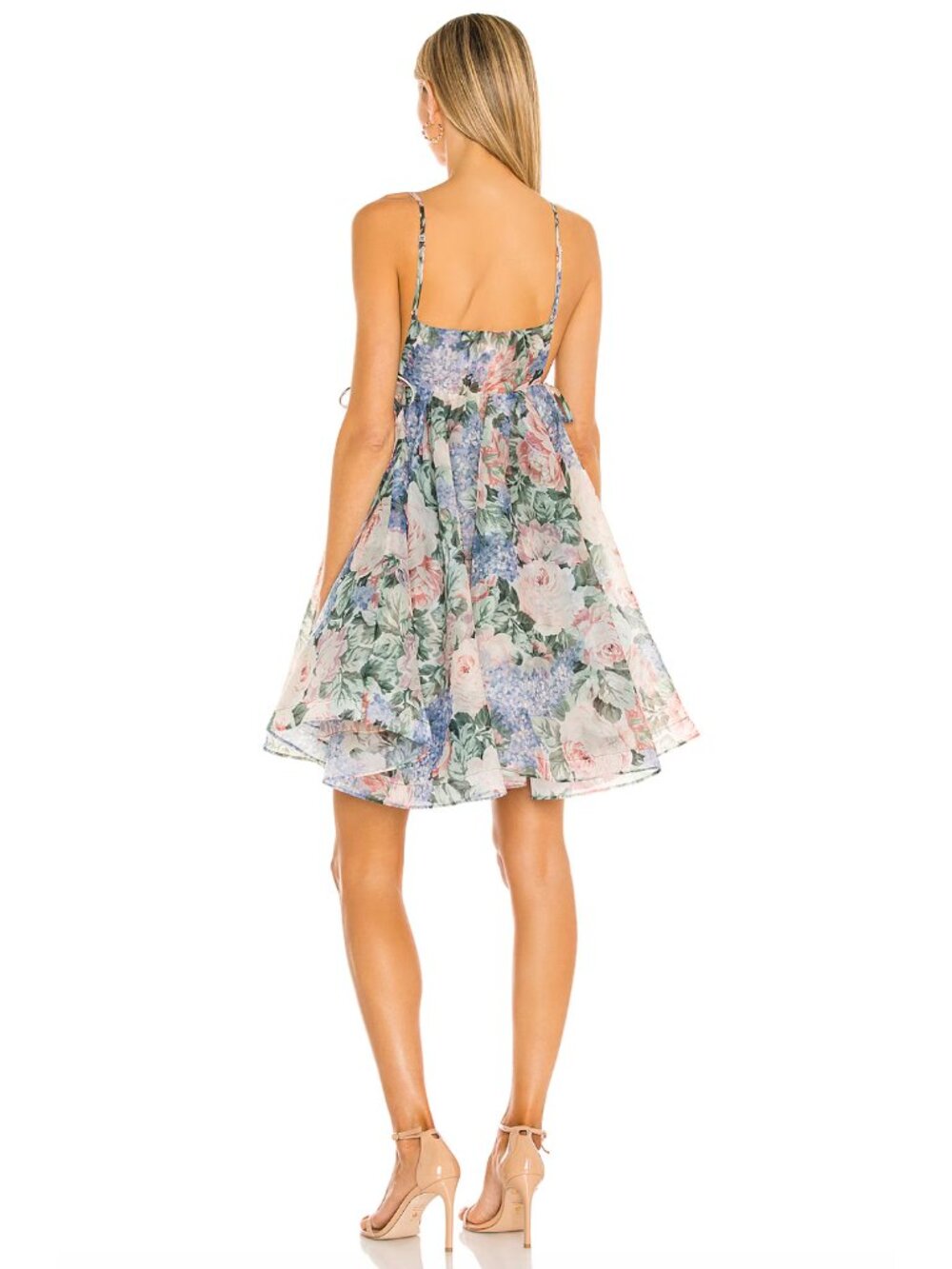 Selkie Blue Pink Pastel Floral My So Called Life Empress Babydoll Tie Mini Dress - Picture 2 of 7
